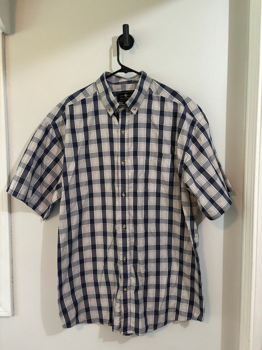 Falcon Bay Men's Plaid Short Sleeve Button Down Shirt Sz Xl